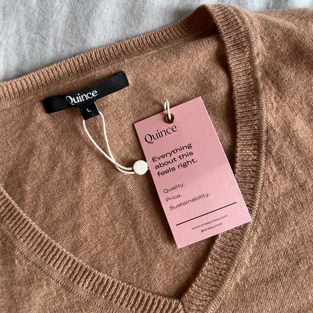 Quince 100% Cashmere Mongolian V-Neck NWT